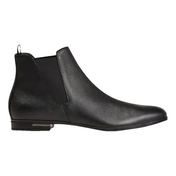 Prada Saffiano Leather Chelsea Boots BlackMen's US 7.5/UK 8